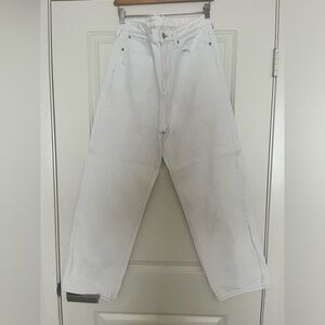 H&M white loose straight denim